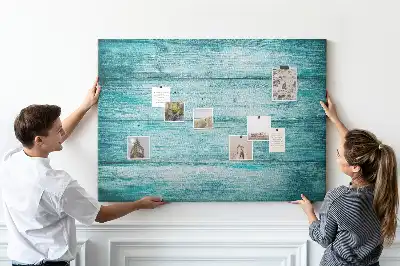 Blue old wood printed cork board