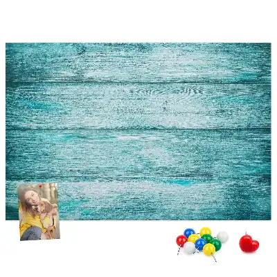 Blue old wood printed cork board