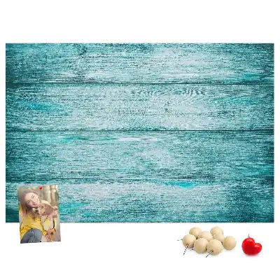 Blue old wood printed cork board