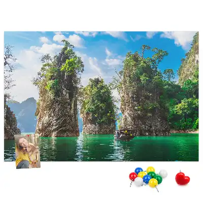 Lake Trees Nature Printed Cork Memo Board