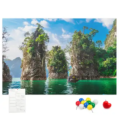 Lake Trees Nature Printed Cork Memo Board