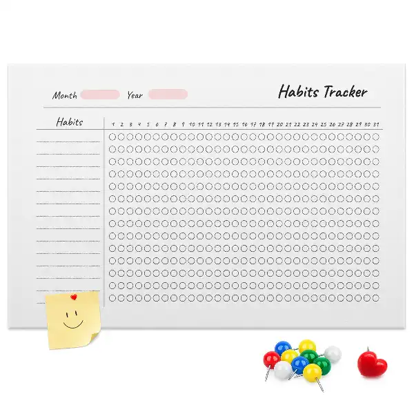 Printed Cork Board Habit tracker