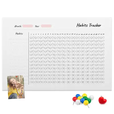 Printed Cork Board Habit tracker