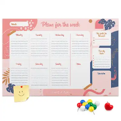 Weekly Planner Cork Memo Board