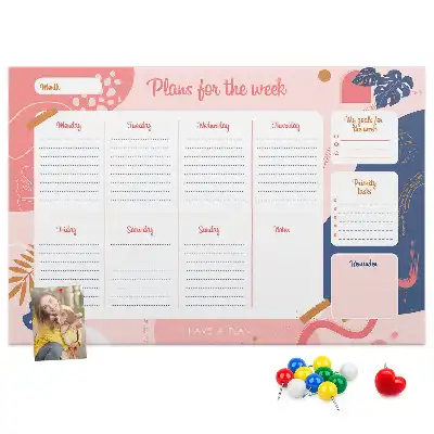 Weekly Planner Cork Memo Board