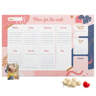 Weekly Planner Cork Memo Board