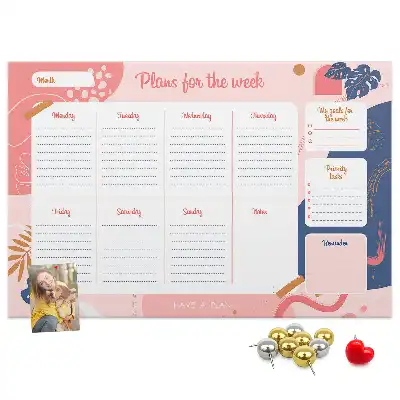 Weekly Planner Cork Memo Board