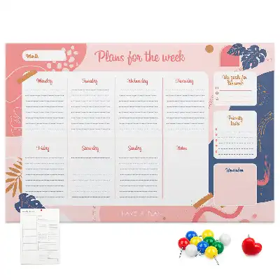 Weekly Planner Cork Memo Board