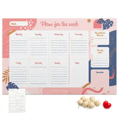 Weekly Planner Cork Memo Board