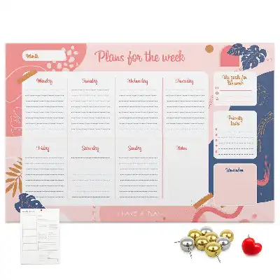 Weekly Planner Cork Memo Board