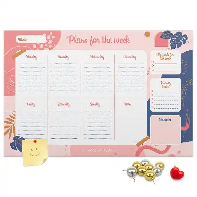 Weekly Planner Cork Memo Board