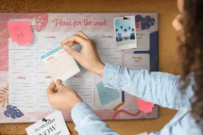 Weekly Planner Cork Memo Board