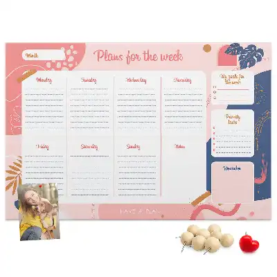 Weekly Planner Cork Memo Board