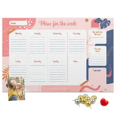 Weekly Planner Cork Memo Board