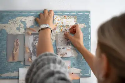 Vintage World Map Cork Memo Board