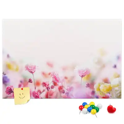 Printed Cork Board Flowers in the meadow