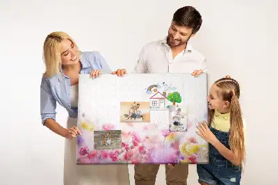 Flowers in the Meadow printed cork board