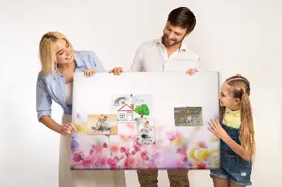 Flowers in the Meadow printed cork board