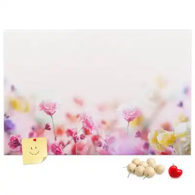 Flowers in the Meadow printed cork board