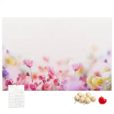Flowers in the Meadow printed cork board