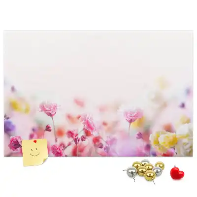 Flowers in the Meadow printed cork board