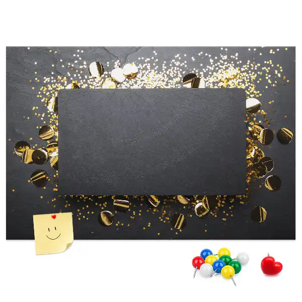 Printed Gold Confetti Cork Memo Board