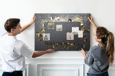 Printed Gold Confetti Cork Memo Board