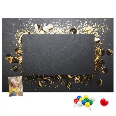 Printed Gold Confetti Cork Memo Board