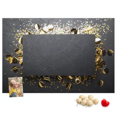 Printed Gold Confetti Cork Memo Board