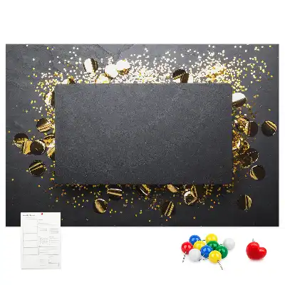 Printed Gold Confetti Cork Memo Board