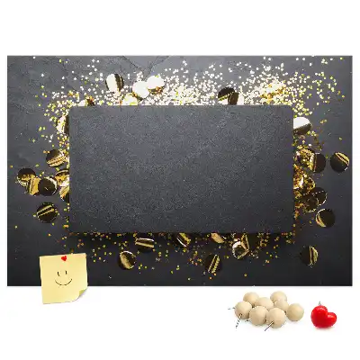 Printed Gold Confetti Cork Memo Board