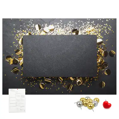 Printed Gold Confetti Cork Memo Board