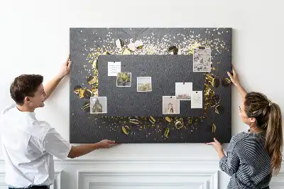 Printed Gold Confetti Cork Memo Board