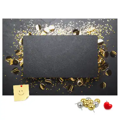 Printed Cork Memo Board Gold confetti