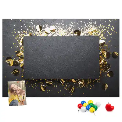Printed Gold Confetti Cork Memo Board