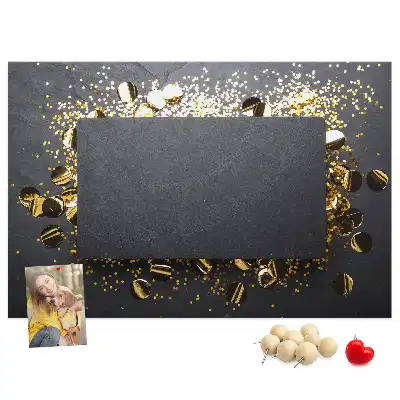 Printed Gold Confetti Cork Memo Board