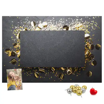 Printed Gold Confetti Cork Memo Board