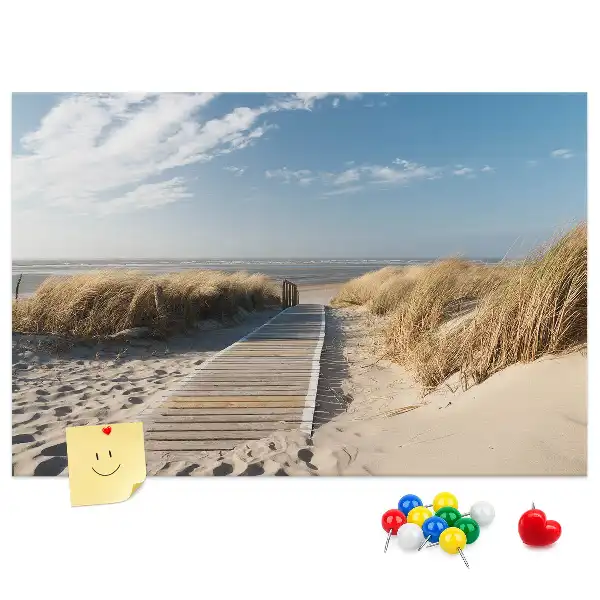 Beach view cork memo board