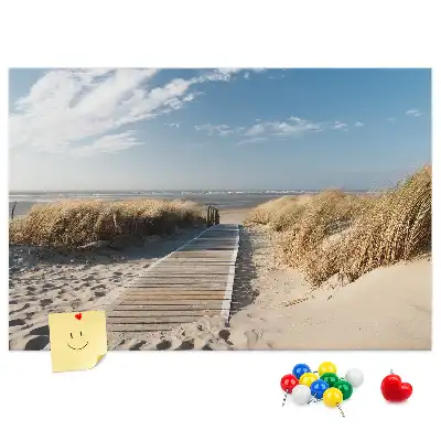 Cork memo board Beach view