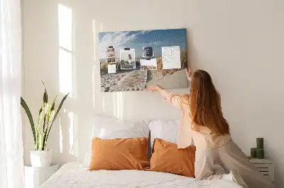 Cork memo board Beach view