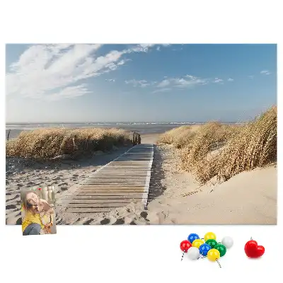 Beach view cork memo board