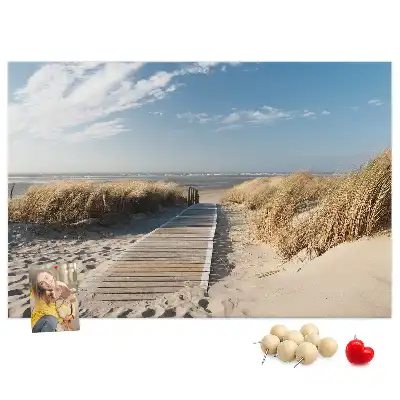 Cork memo board Beach view