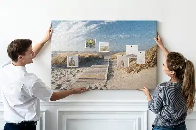 Beach view cork memo board