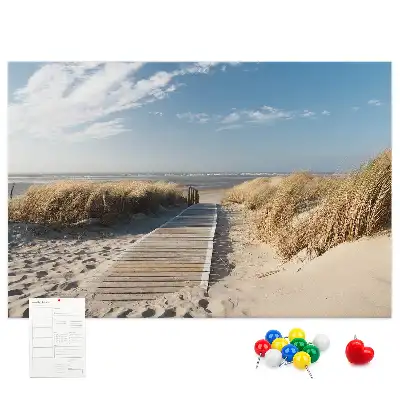 Cork memo board Beach view