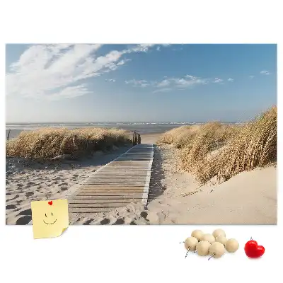 Cork memo board Beach view
