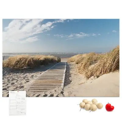 Cork memo board Beach view