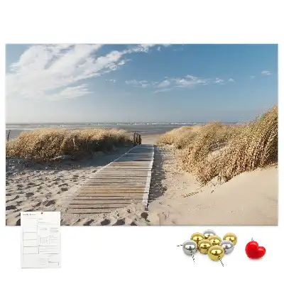 Cork memo board Beach view