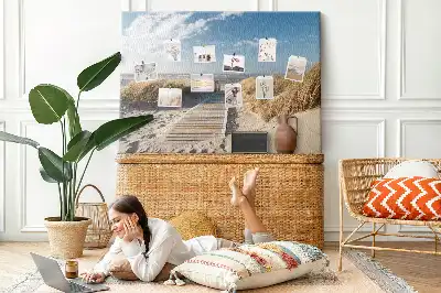 Cork memo board Beach view