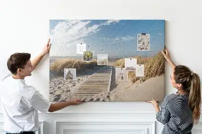 Beach view cork memo board