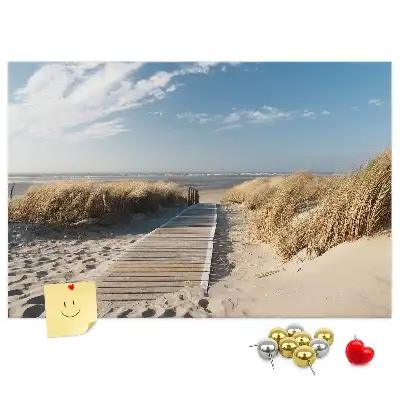 Cork memo board Beach view